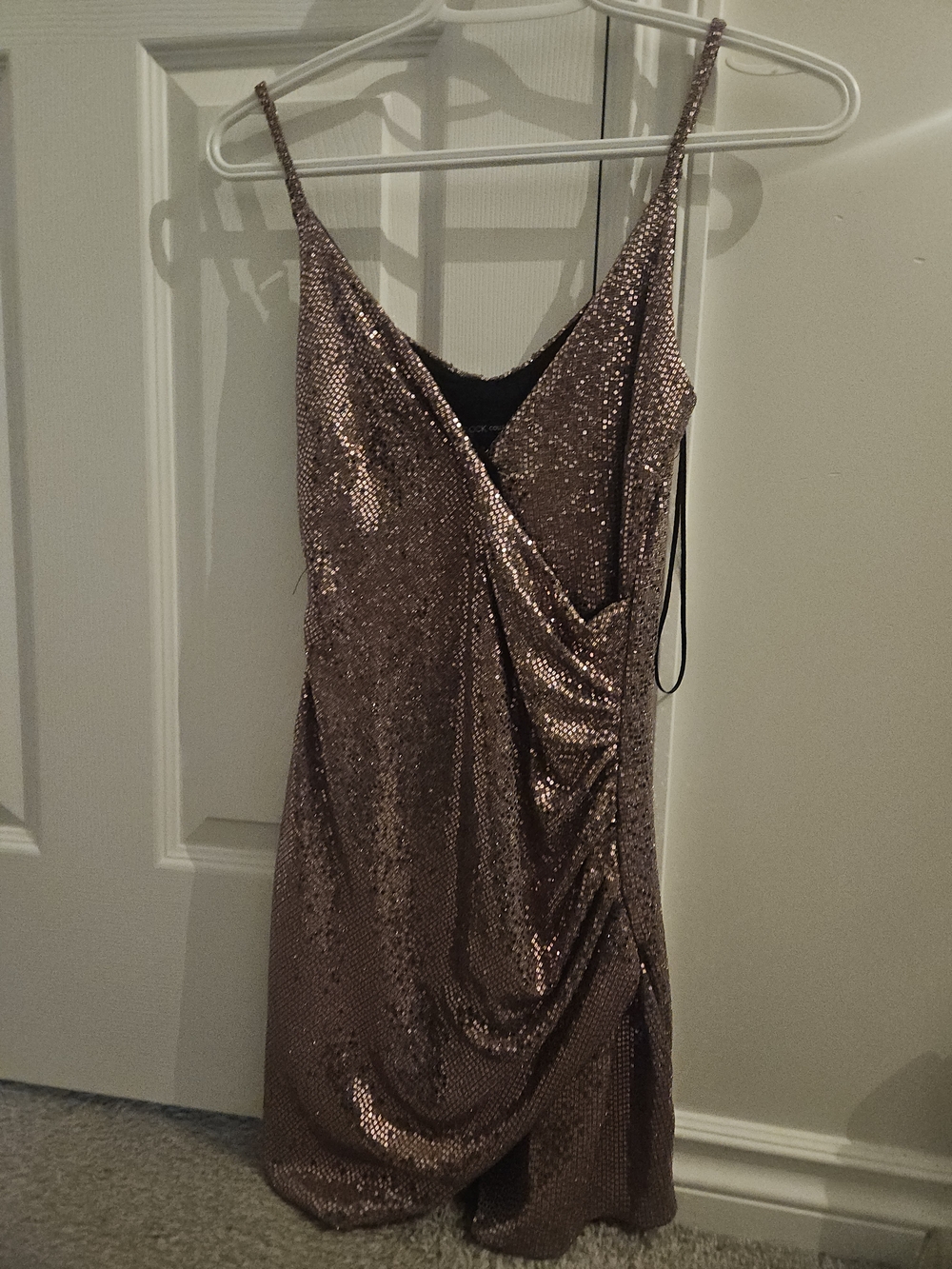 Bodycon Slip Dress In Pink Glitter